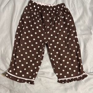 Carter's Brown Polka Dot Ruffle Pants
